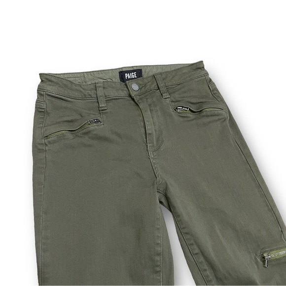 Paige Daryn Ankle Zip Olive Green Zip Pockets Stretch Pants‎ Size 29 / 29 x 27 - Picture 4 of 8